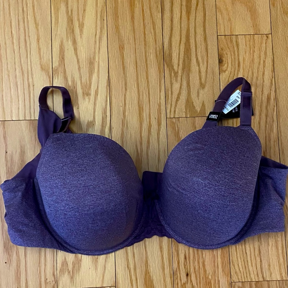 Torrid Curve push up t-shirt bra. Purple-ish gray color NWT 46D